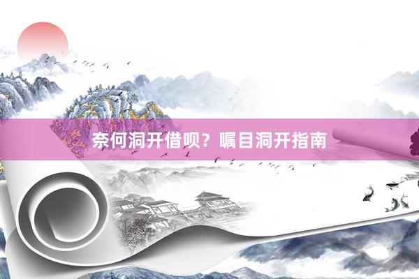奈何洞开借呗？瞩目洞开指南